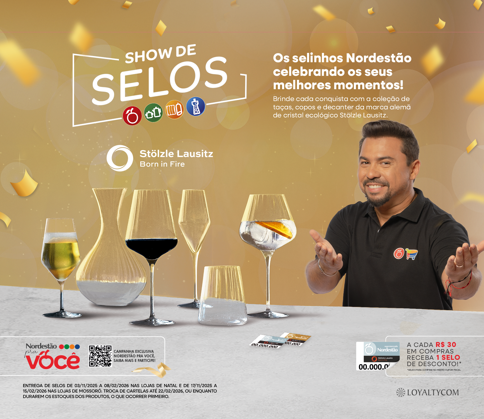 Arte campanha show de selos